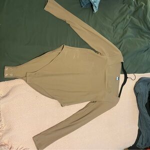 Old Navy Tan Long Sleeve bodysuit